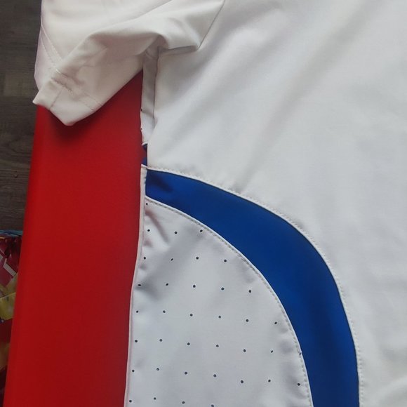 Izod XFG cool-fx white blue golf athletic shirt men's size M - Picture 7 of 8